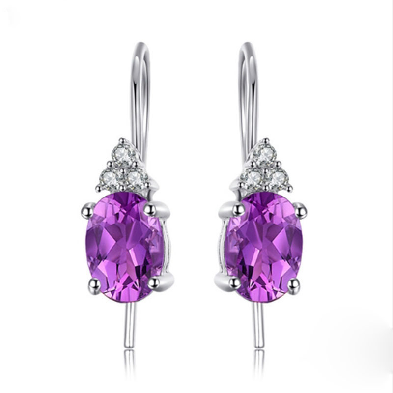 925 Silver Jewelry Set Natural Amethyst