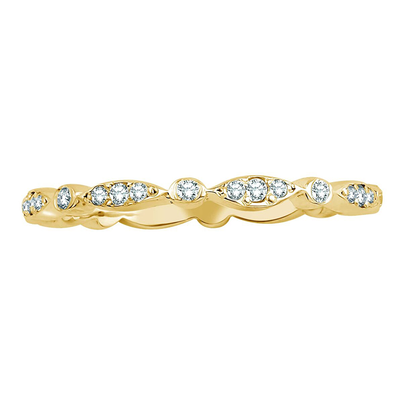 Fashion Jewelry 18K Yellow Gold Diamond Ring Band