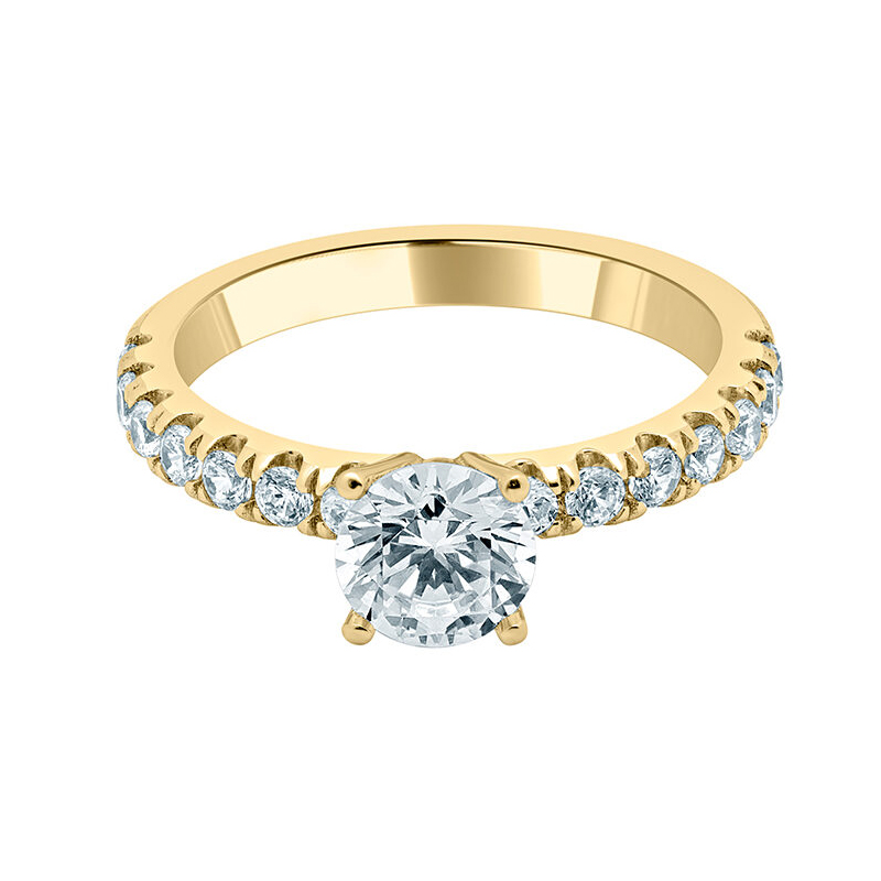 Fashion 18K Yellow Gold Diamond Rings with 1.00ct GIA Diamond Jewelry