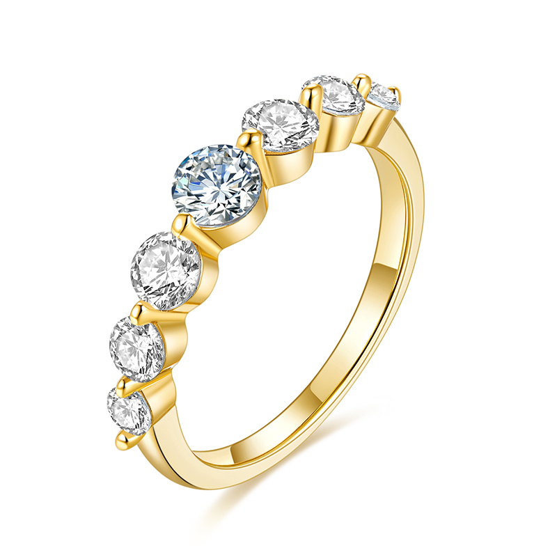 Fashion 18K Yellow Gold Diamond Ring Band Jewelry CVD Lab Diamond
