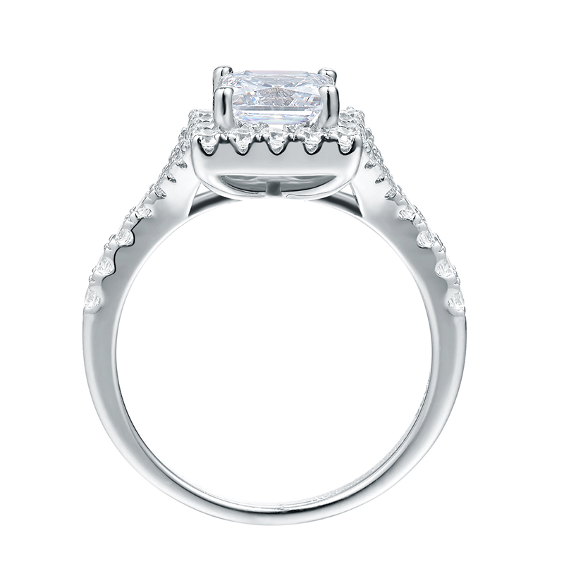Fashion Princess CVD Lab Diamond Engagement Rings 18K White Gold Jewelry