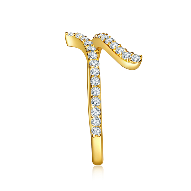 18K Yellow Gold N Diamond Ring Band Fashion Jewelry