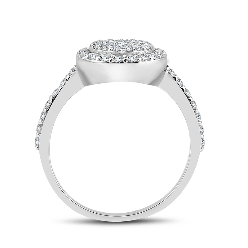 Fashion Diamond Rings 18K White Gold Round Diamond Jewelry