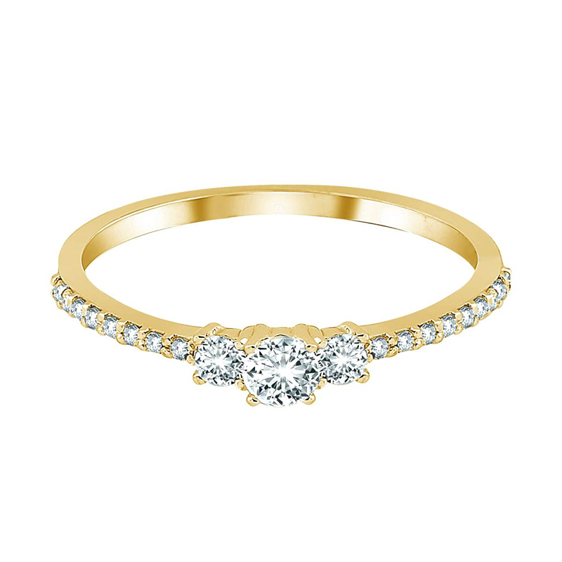 Fashion 18K Yellow Gold Wedding Gift Diamond Rings Jewelry