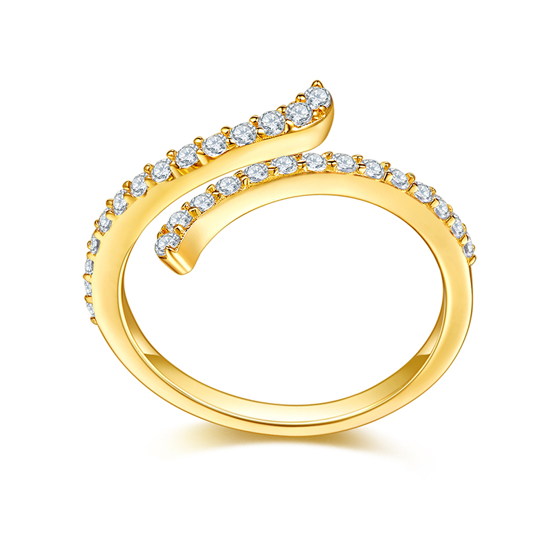 18K Yellow Gold N Diamond Ring Band Fashion Jewelry