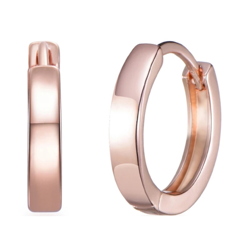 Fashion Jewelry 925 Silver Earring Hoops with Rose Gold Plated