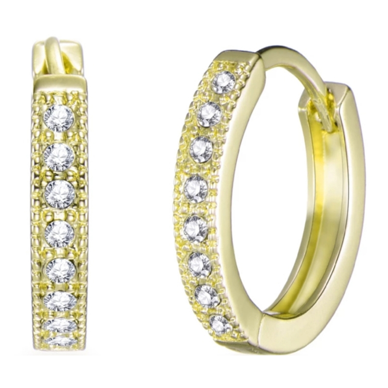 Fashion Jewelry 925 Silver Earring Hoops with Moissanite
