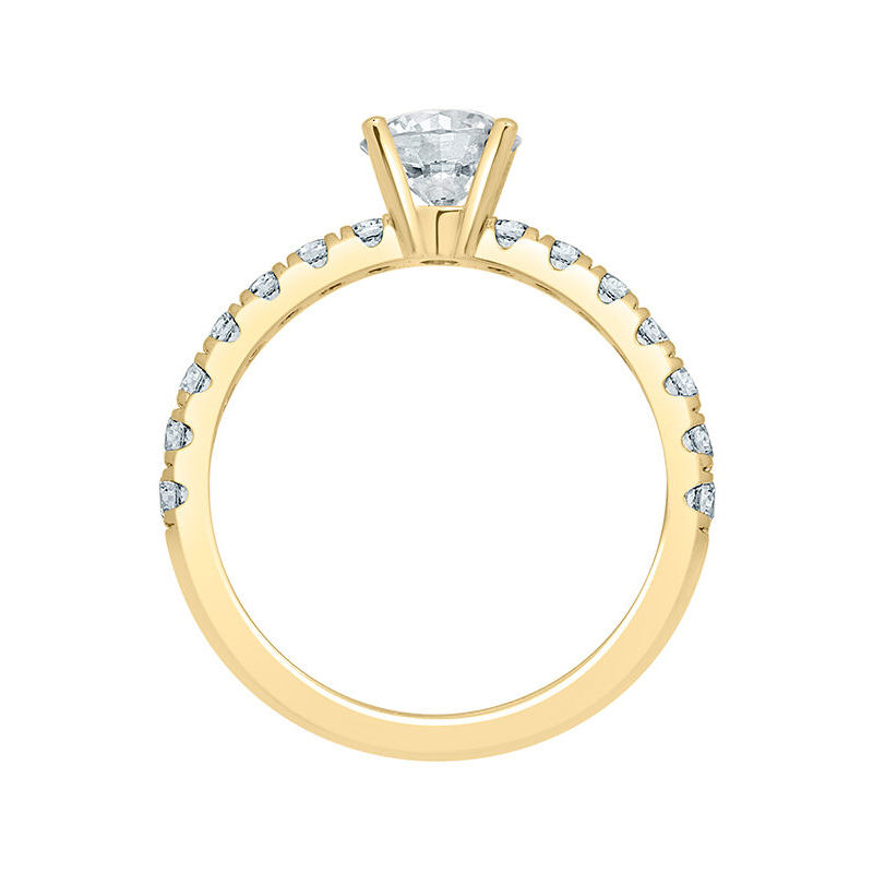 Fashion 18K Yellow Gold Diamond Rings with 1.00ct GIA Diamond Jewelry