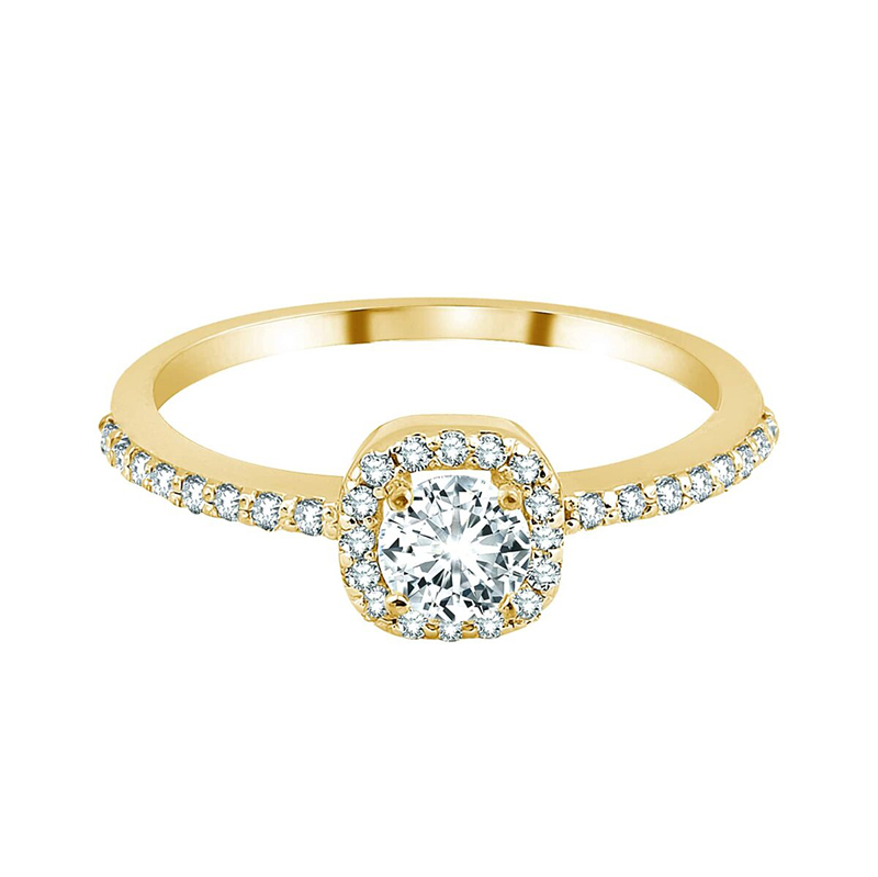 Fashion 18K Yellow Gold Rings 0.5CT GIA Diamond Jewelry