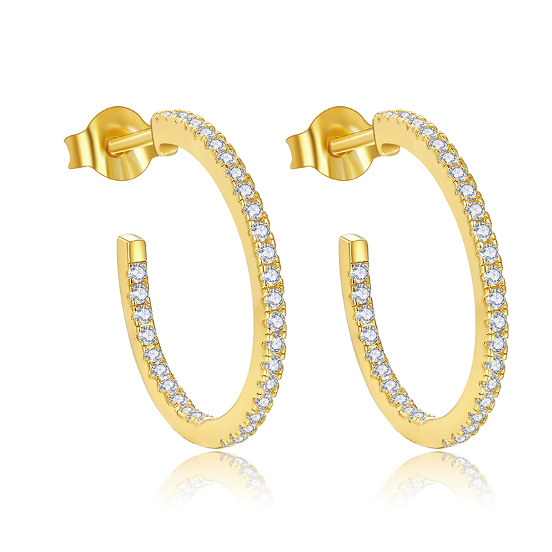 New Fashion Style 18K Yellow Gold Diamond Earring Studs