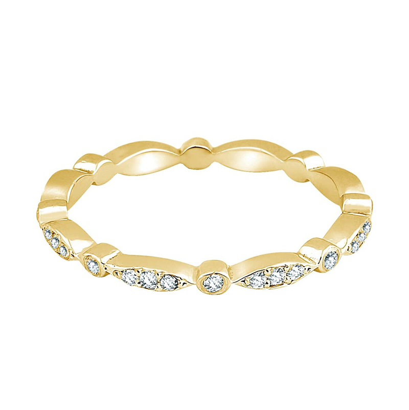 Fashion Jewelry 18K Yellow Gold Diamond Ring Band
