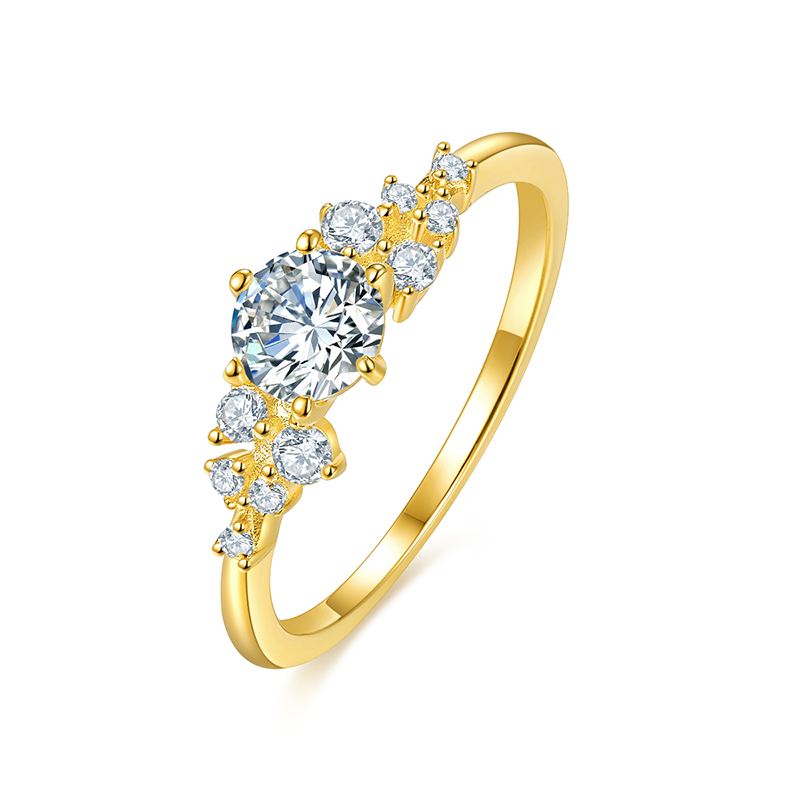 Fashion 18K Yellow Gold Diamond 戒指s 1.0ct CVD Lab Diamond Jewelry
