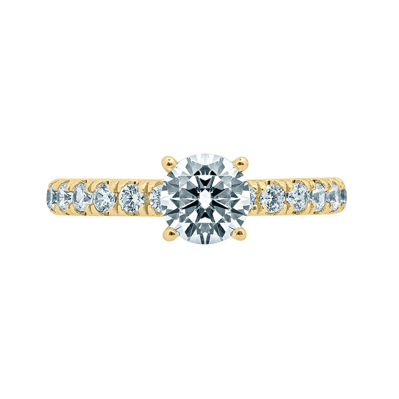Fashion 18K Yellow Gold Diamond Rings with 1.00ct GIA Diamond Jewelry