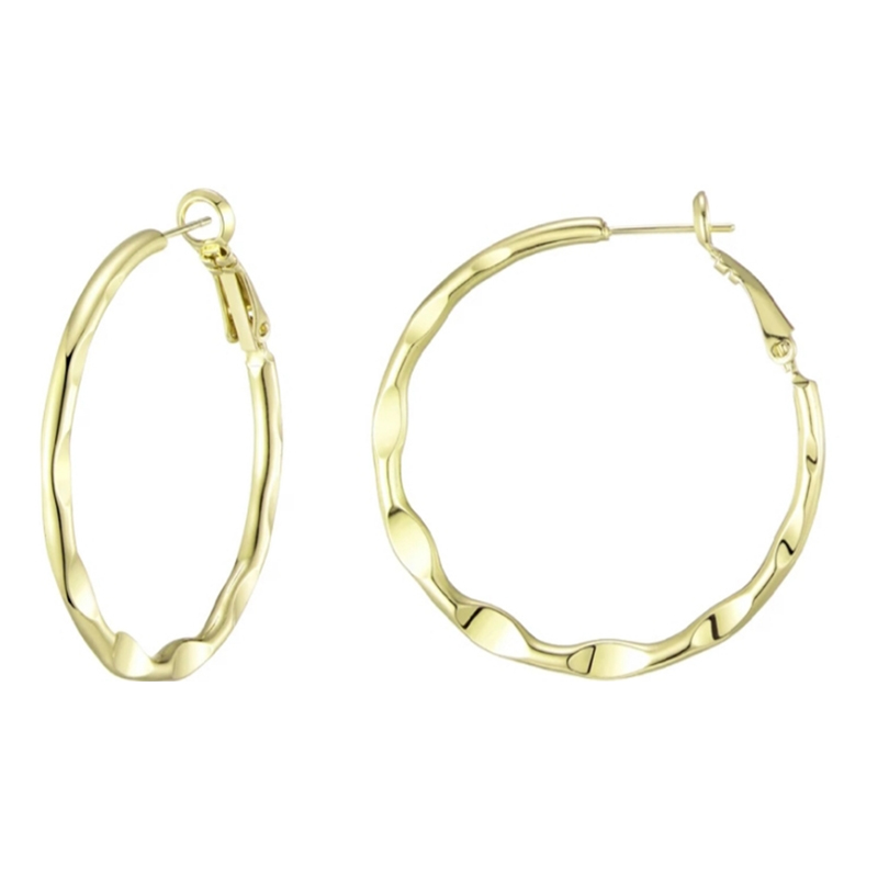 Fashion Solid 925 Silver Earring Hoops with Rose Gold Plated Jewelry