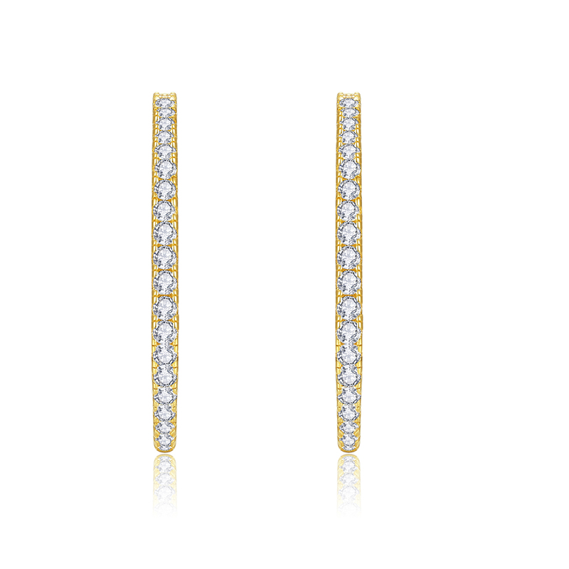 New Fashion Style 18K Yellow Gold Diamond Earring Studs