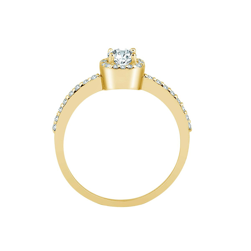 Fashion 18K Yellow Gold Rings 0.5CT GIA Diamond Jewelry