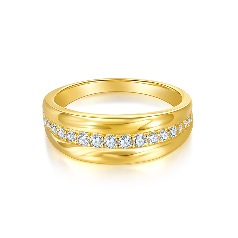 18K Yellow Gold Diamond Men Ring Fashion CVD Lab Diamond Jewelry