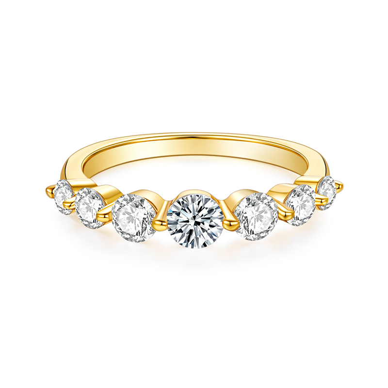 Fashion 18K Yellow Gold Diamond Ring Band Jewelry CVD Lab Diamond
