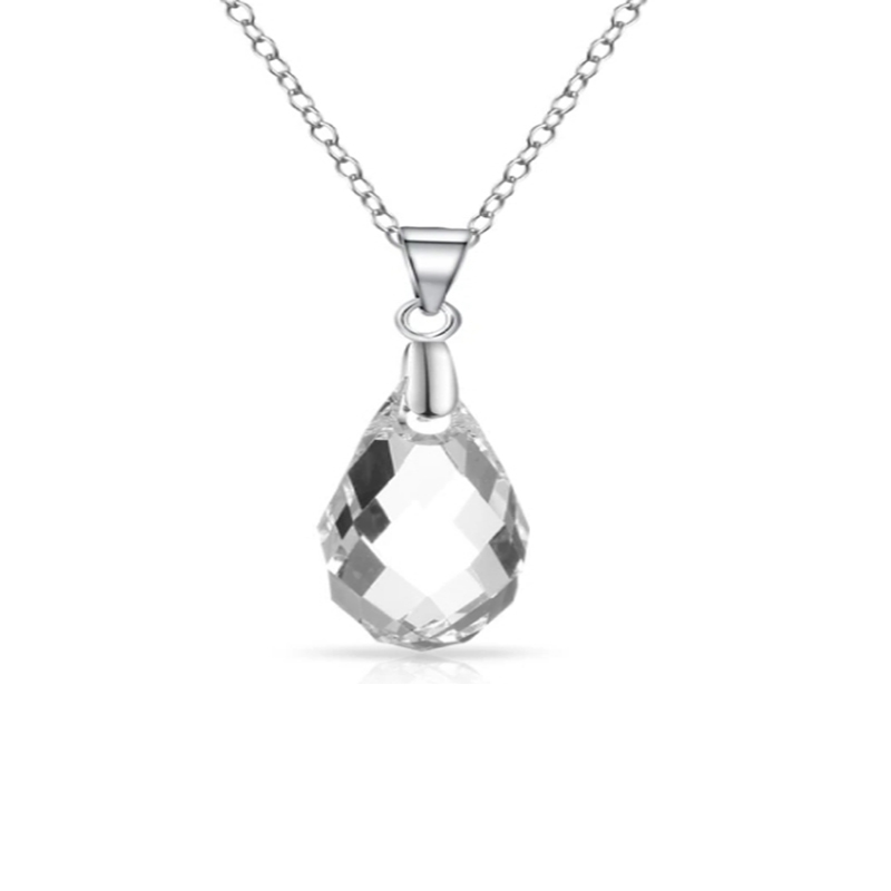 S925 Silver Pendants 项链 with Water Drop Beads